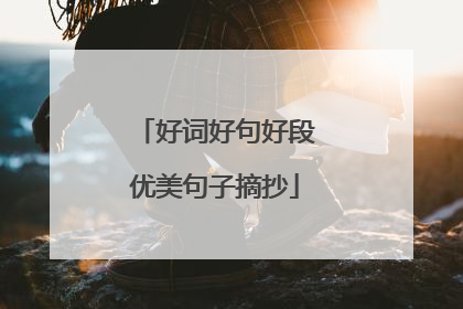 好词好句好段优美句子摘抄