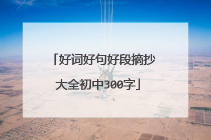 好词好句好段摘抄大全初中300字