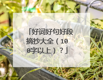 好词好句好段摘抄大全（100字以上）？