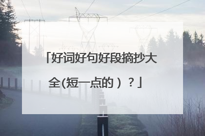 好词好句好段摘抄大全(短一点的）？