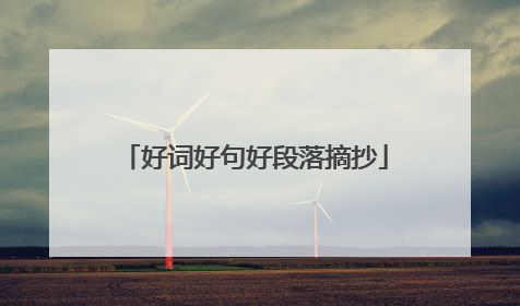好词好句好段落摘抄