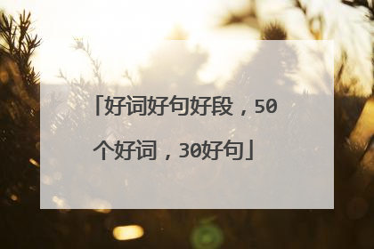 好词好句好段，50个好词，30好句