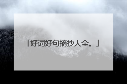 好词好句摘抄大全。