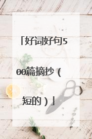 好词好句500篇摘抄（短的）