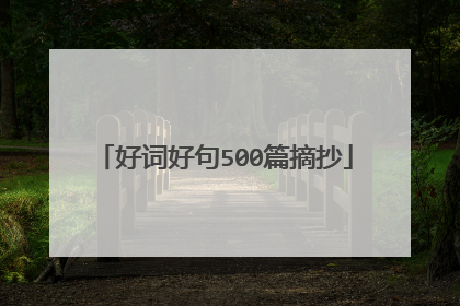 好词好句500篇摘抄