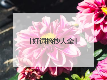 好词摘抄大全