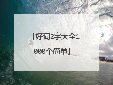 好词2字大全1000个简单