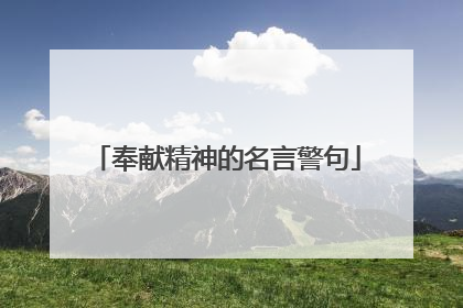 奉献精神的名言警句
