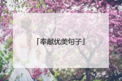奉献优美句子