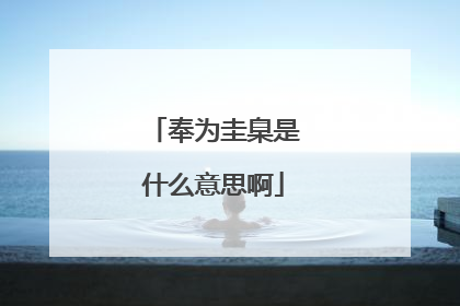 奉为圭臬是什么意思啊