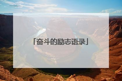 奋斗的励志语录