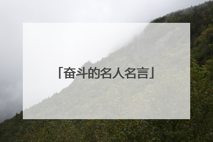 奋斗的名人名言