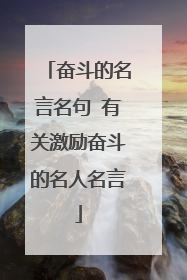 奋斗的名言名句 有关激励奋斗的名人名言