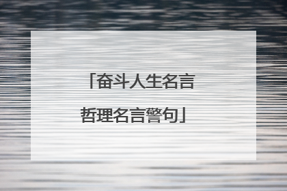奋斗人生名言哲理名言警句