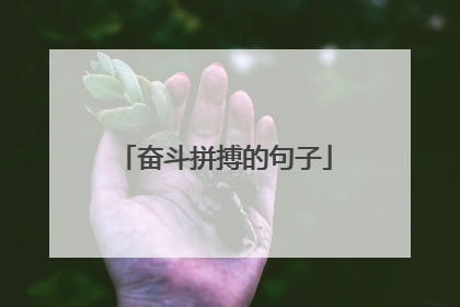奋斗拼搏的句子