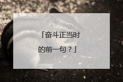 奋斗正当时的前一句？