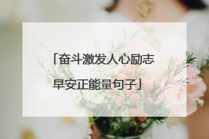 奋斗激发人心励志早安正能量句子