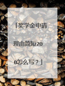 奖学金申请理由简短200怎么写?