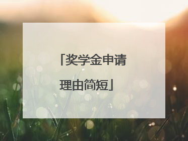 奖学金申请理由简短