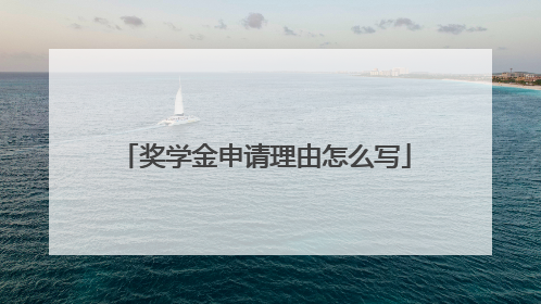 奖学金申请理由怎么写