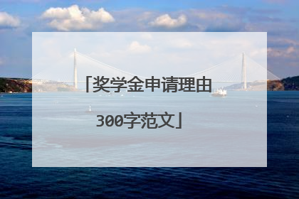 奖学金申请理由300字范文