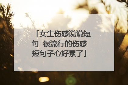 女生伤感说说短句 很流行的伤感短句子心好累了