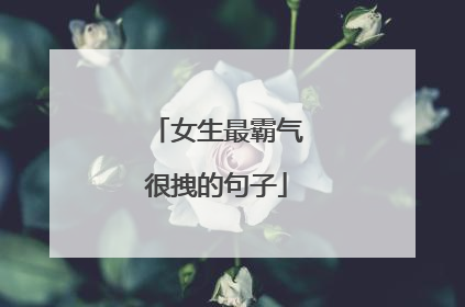 女生最霸气很拽的句子