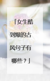 女生酷到爆的古风句子有哪些？