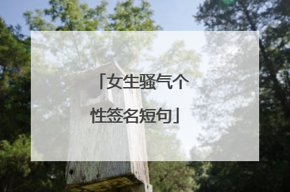 女生骚气个性签名短句