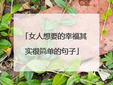 女人想要的幸福其实很简单的句子