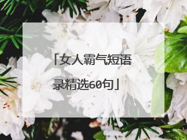 女人霸气短语录精选60句