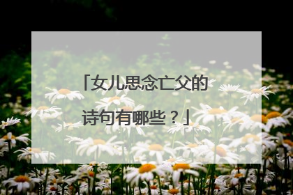 女儿思念亡父的诗句有哪些？