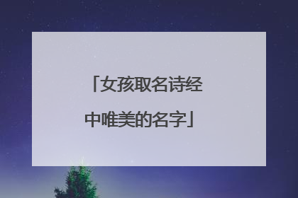 女孩取名诗经中唯美的名字