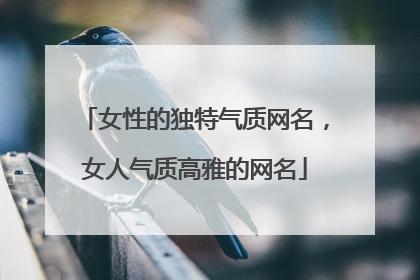 女性的独特气质网名，女人气质高雅的网名
