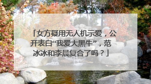 女方疑用无人机示爱，公开表白“我爱大黑牛”，范冰冰和李晨复合了吗？