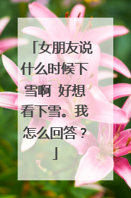女朋友说什么时候下雪啊 好想看下雪。我怎么回答？