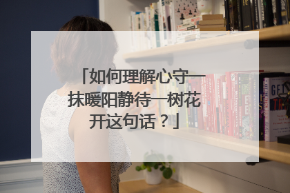如何理解心守一抹暖阳静待一树花开这句话?