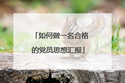 如何做一名合格的党员思想汇报