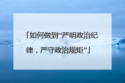 如何做到“严明政治纪律，严守政治规矩”