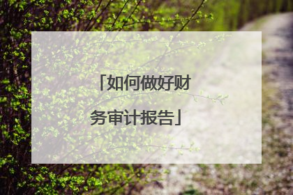 如何做好财务审计报告