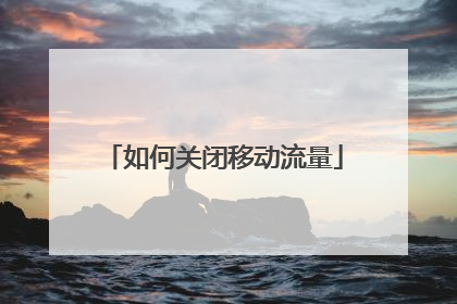 如何关闭移动流量