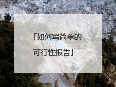 如何写简单的可行性报告