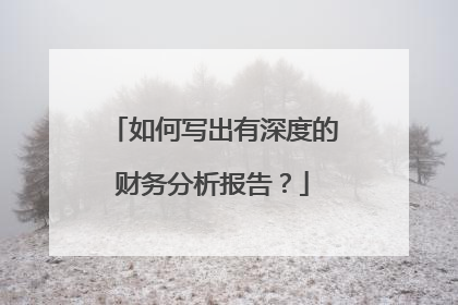 如何写出有深度的财务分析报告?