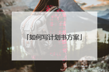 如何写计划书方案