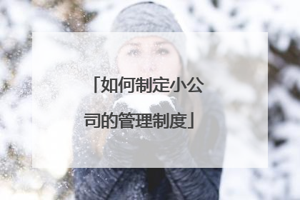 如何制定小公司的管理制度