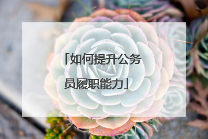 如何提升公务员履职能力