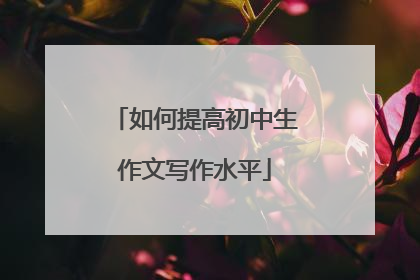 如何提高初中生作文写作水平