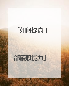 如何提高干部履职能力