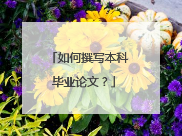 如何撰写本科毕业论文?