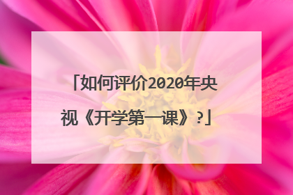 如何评价2020年央视《开学第一课》?